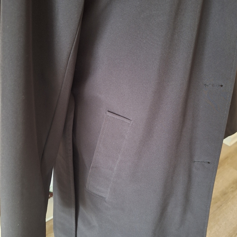 Time And Tru Black Belted Short Trench Coat Size L - Picture 4 of 7